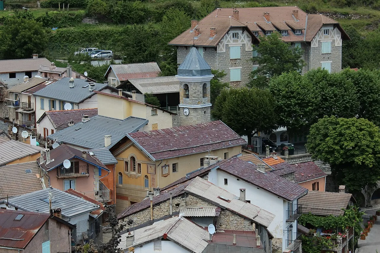 Le centre du village de Rimplas.